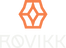 Logo of Rovikk with an orange and white geometric design on a white background